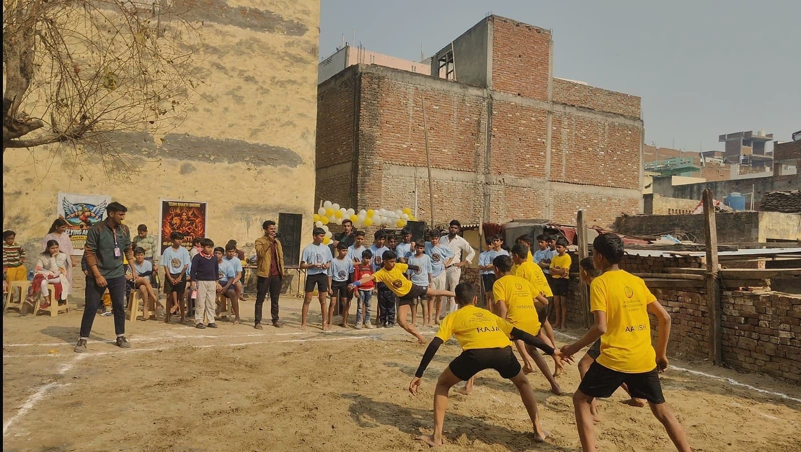 A kabaddi match underway at the annual sports meet